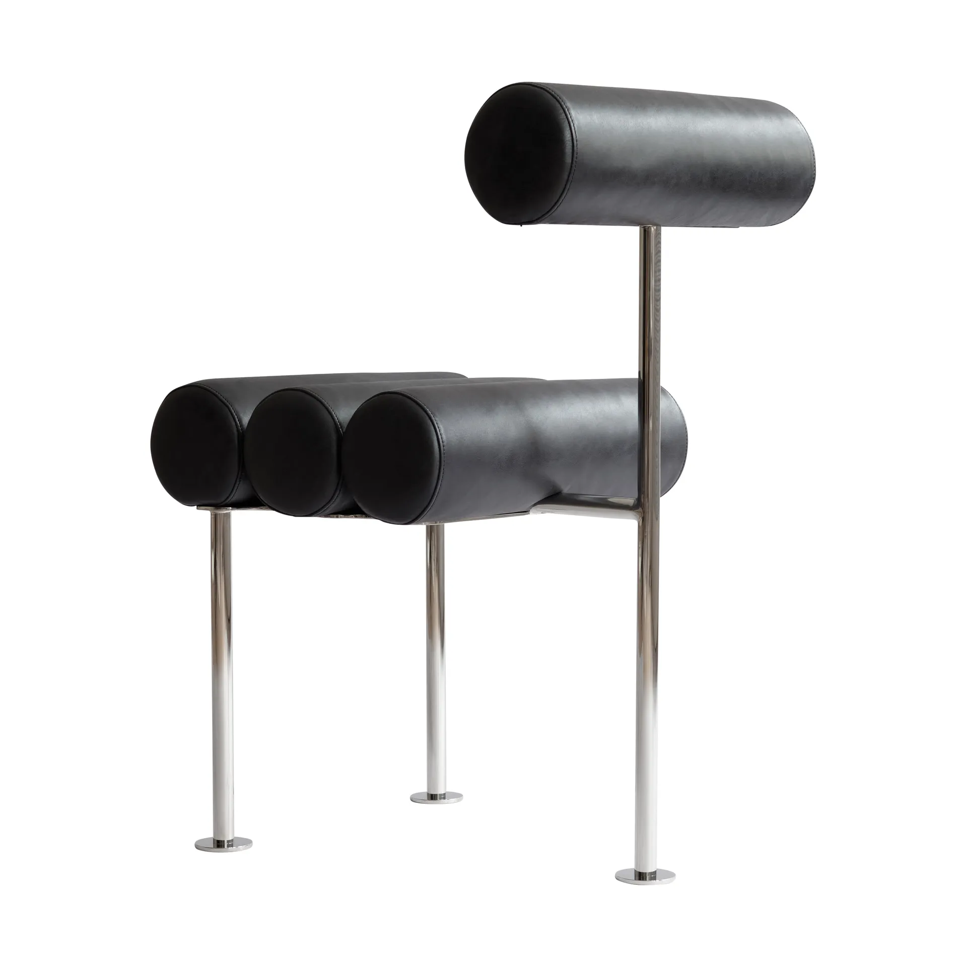 Hiro ruokatuoli, Ruostumaton teräs aniline leather black 101 Copenhagen