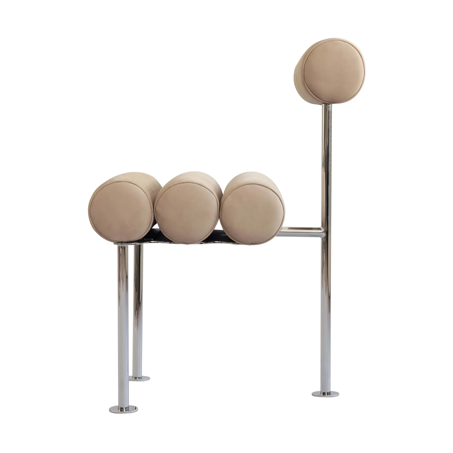 Hiro ruokatuoli, Stainless steel-nubuck 101 Copenhagen