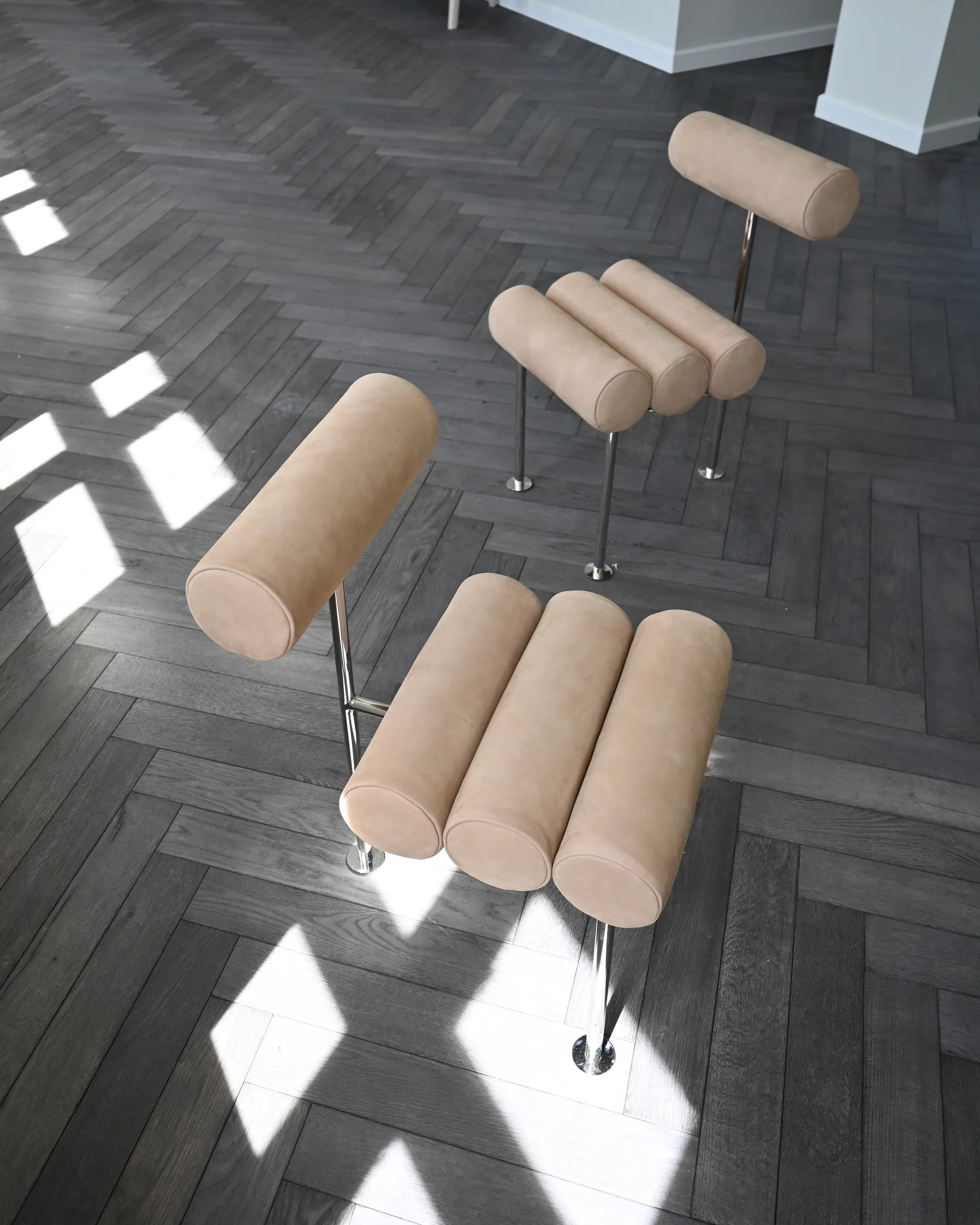 Hiro ruokatuoli, Stainless steel-nubuck 101 Copenhagen