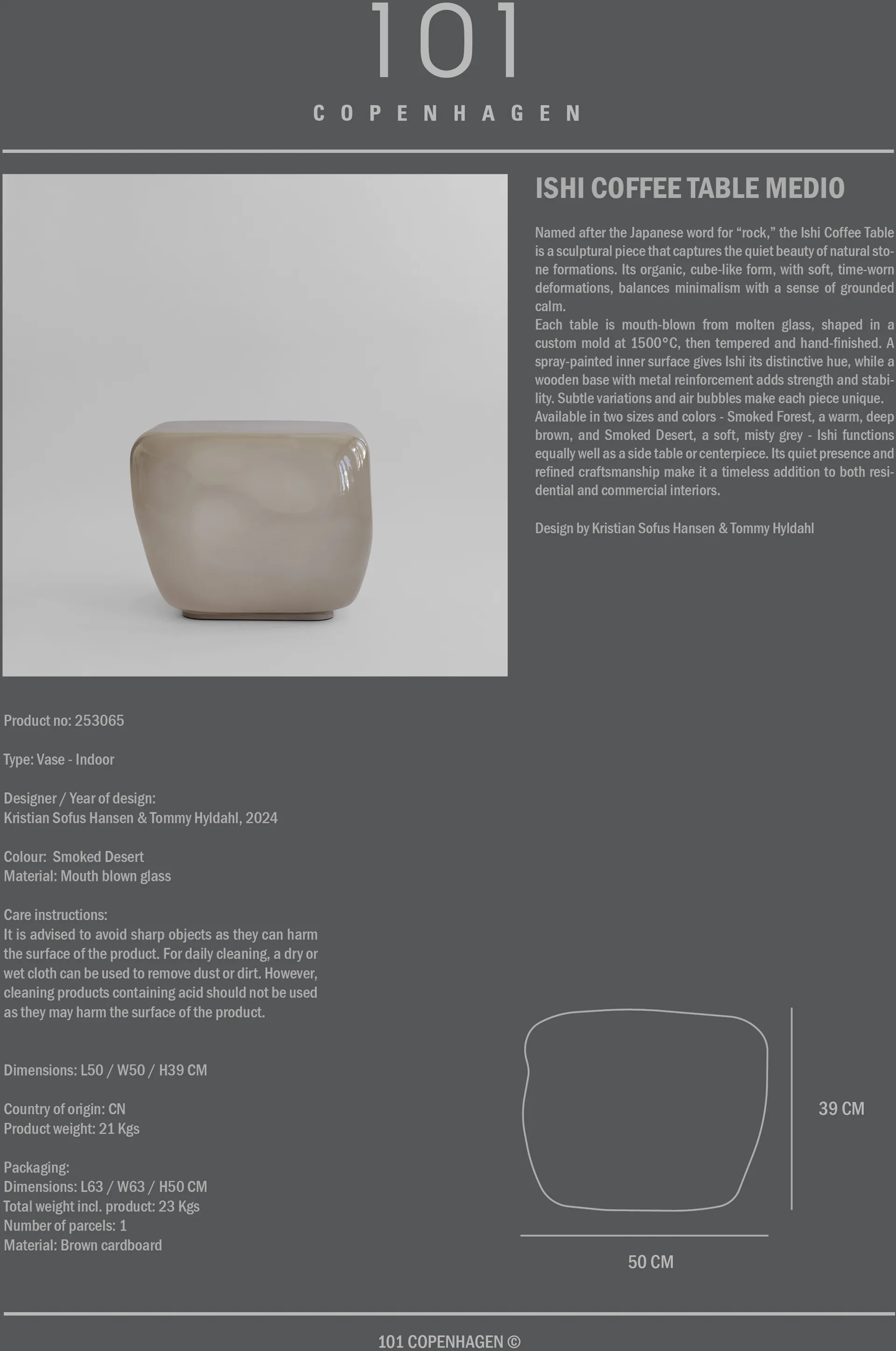 Ishi sohvapöytä medio, Savun sävyinen aavikko 101 Copenhagen