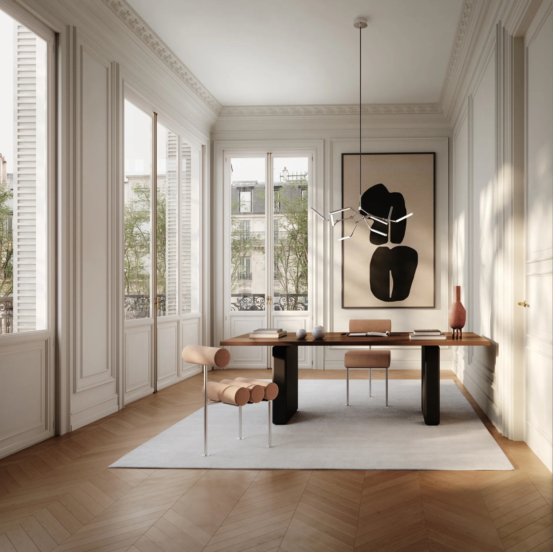 Stick chandelier -kattokruunu mini, Kromi 101 Copenhagen