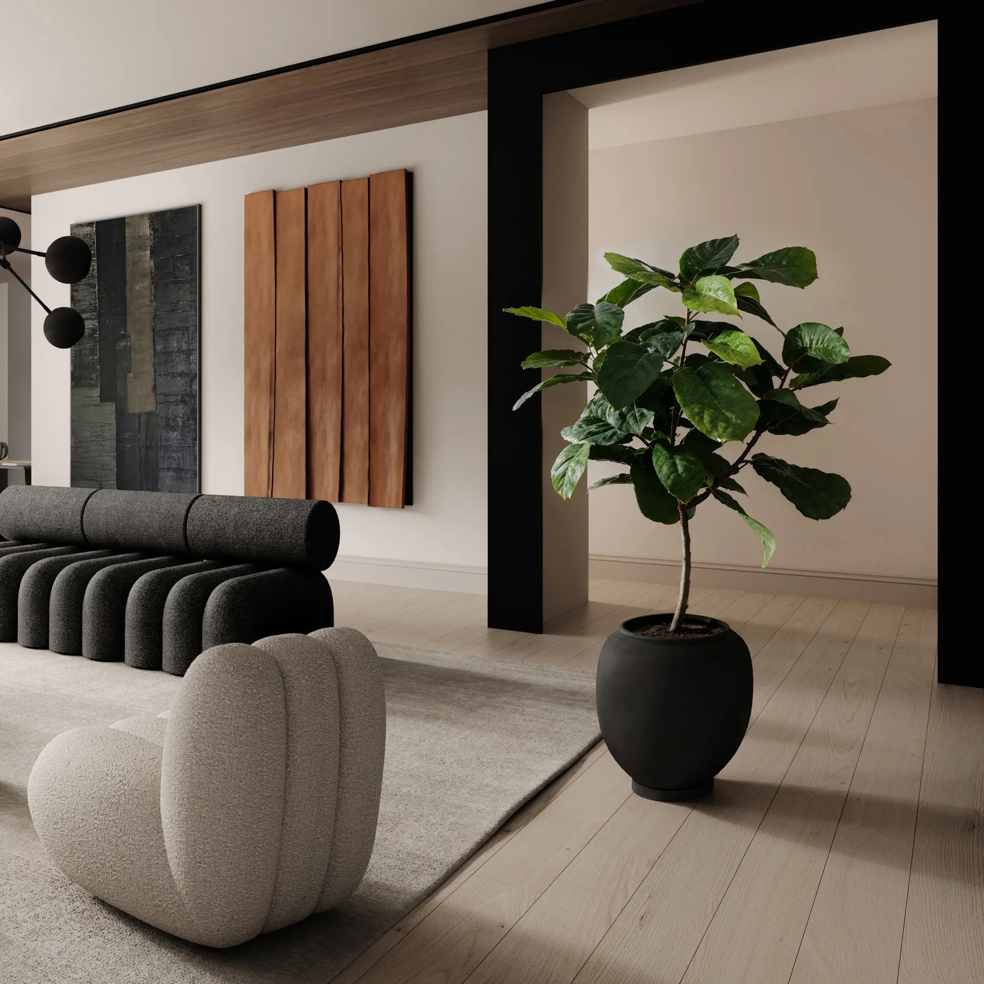 Sunao maljakko big 55 cm, Musta 101 Copenhagen