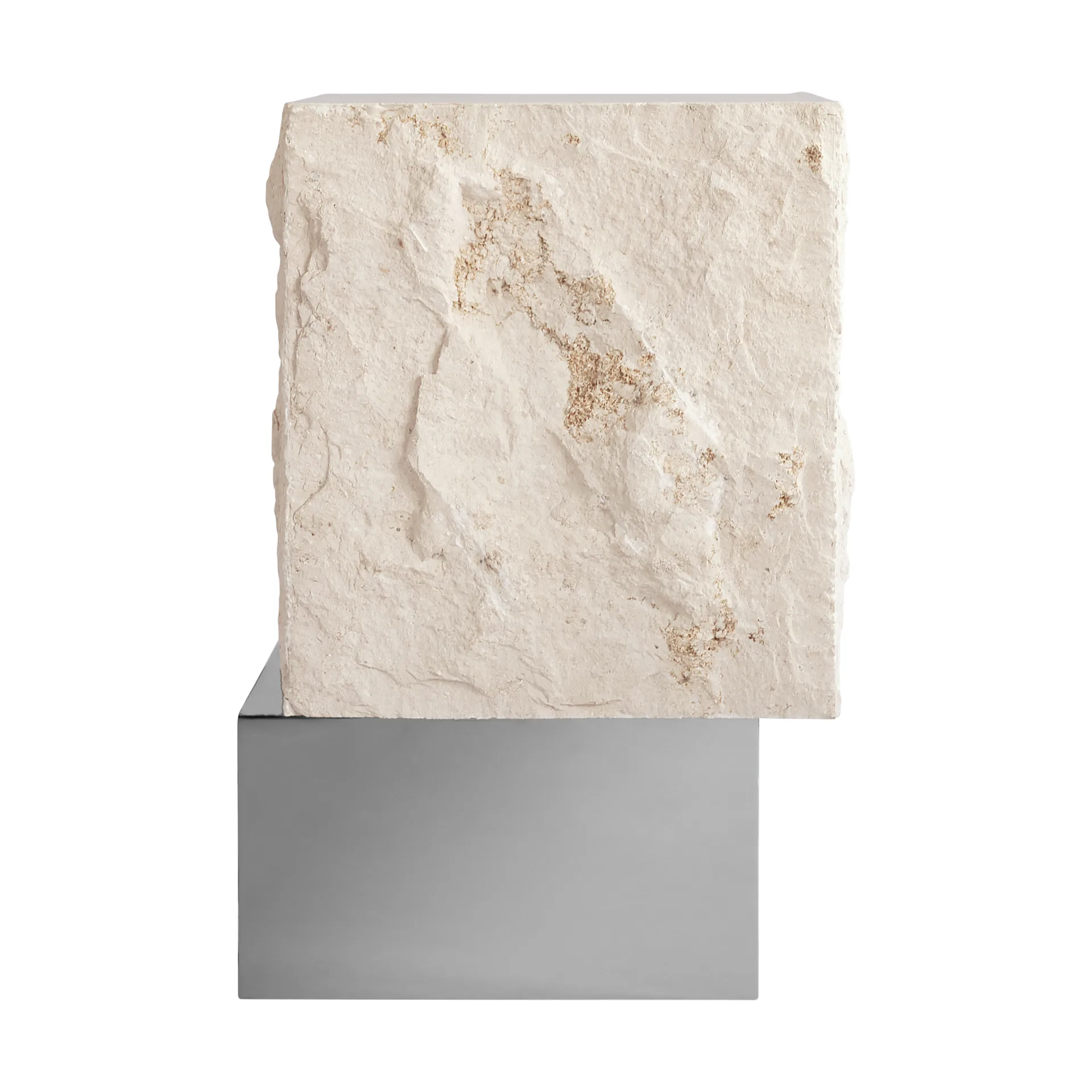 Temple sivupöytä tall 50x33 cm, Chrome-limestone 101 Copenhagen