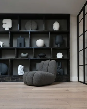 Toe lounge-nojatuoli bouclé - Deep taupe - 101 Copenhagen