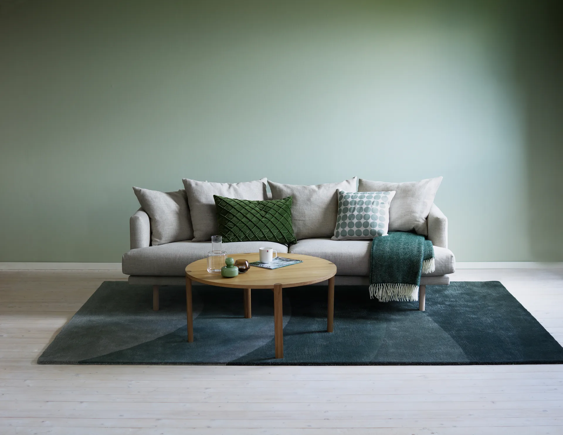 Anton sohvapöytä Ø90 cm, Valkopigmentoitu tammi 1898