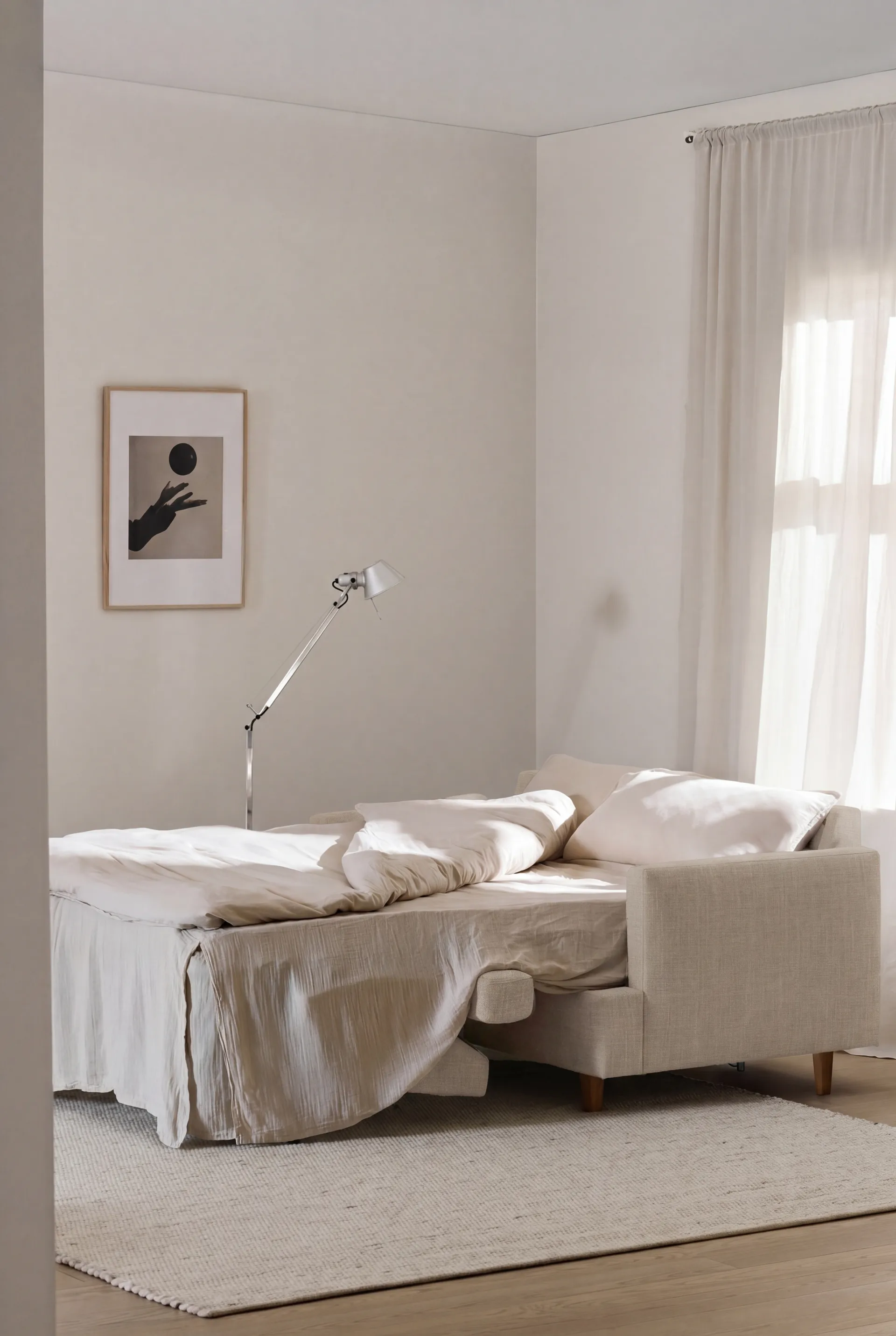 Binga 2,5-istuttava vuodesohva, Same Beige 6670-tummaksi petsattu saarni 1898