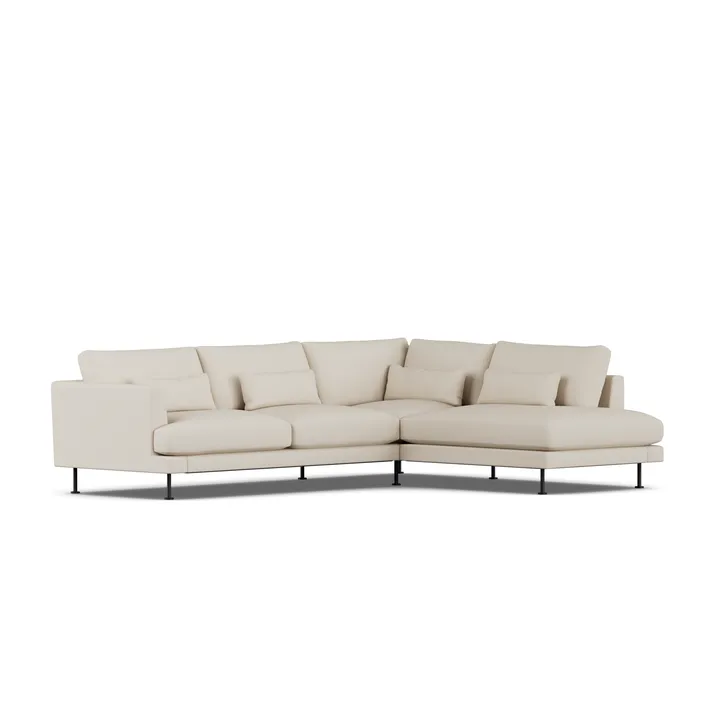 Bredhult sohva - Jump Beige 1956-musta teräs, 3-sits A1 - 1898