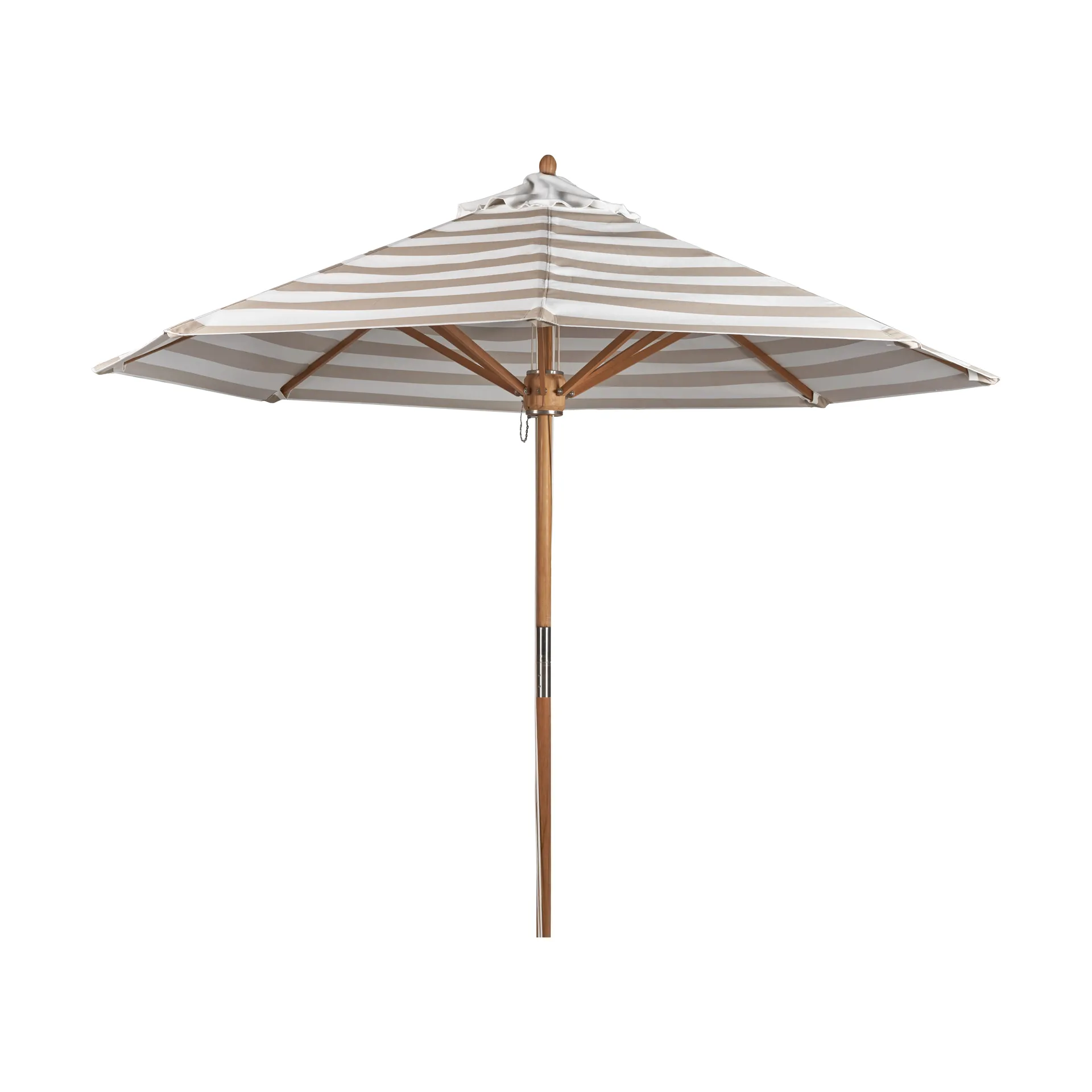 Hisshult aurinkovarjo Ø270 cm, Beige stripe-teak 1898