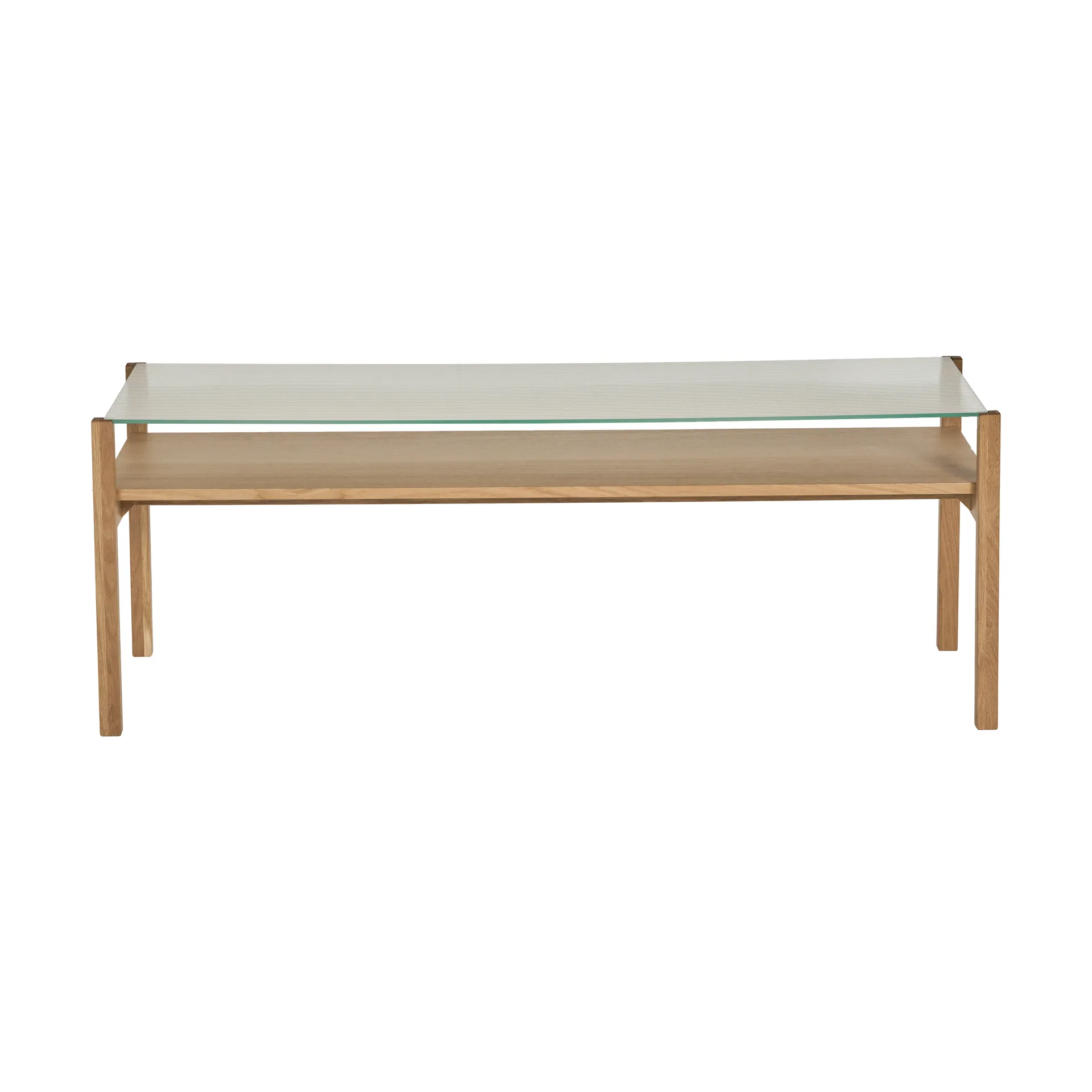 Lid sohvapöytä, Valkopigmentoitu tammi-lasi, 125×50 cm 1898