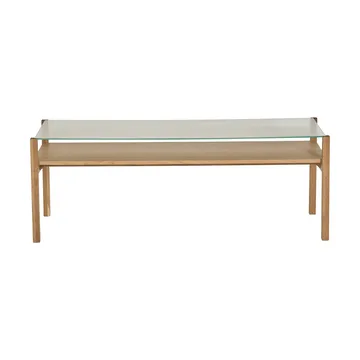 Lid sohvapöytä - Valkopigmentoitu tammi-lasi, 125×50 cm - 1898