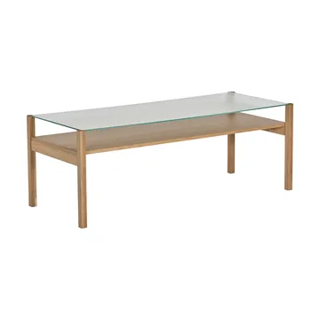 Lid sohvapöytä - Valkopigmentoitu tammi-lasi, 125×50 cm - 1898