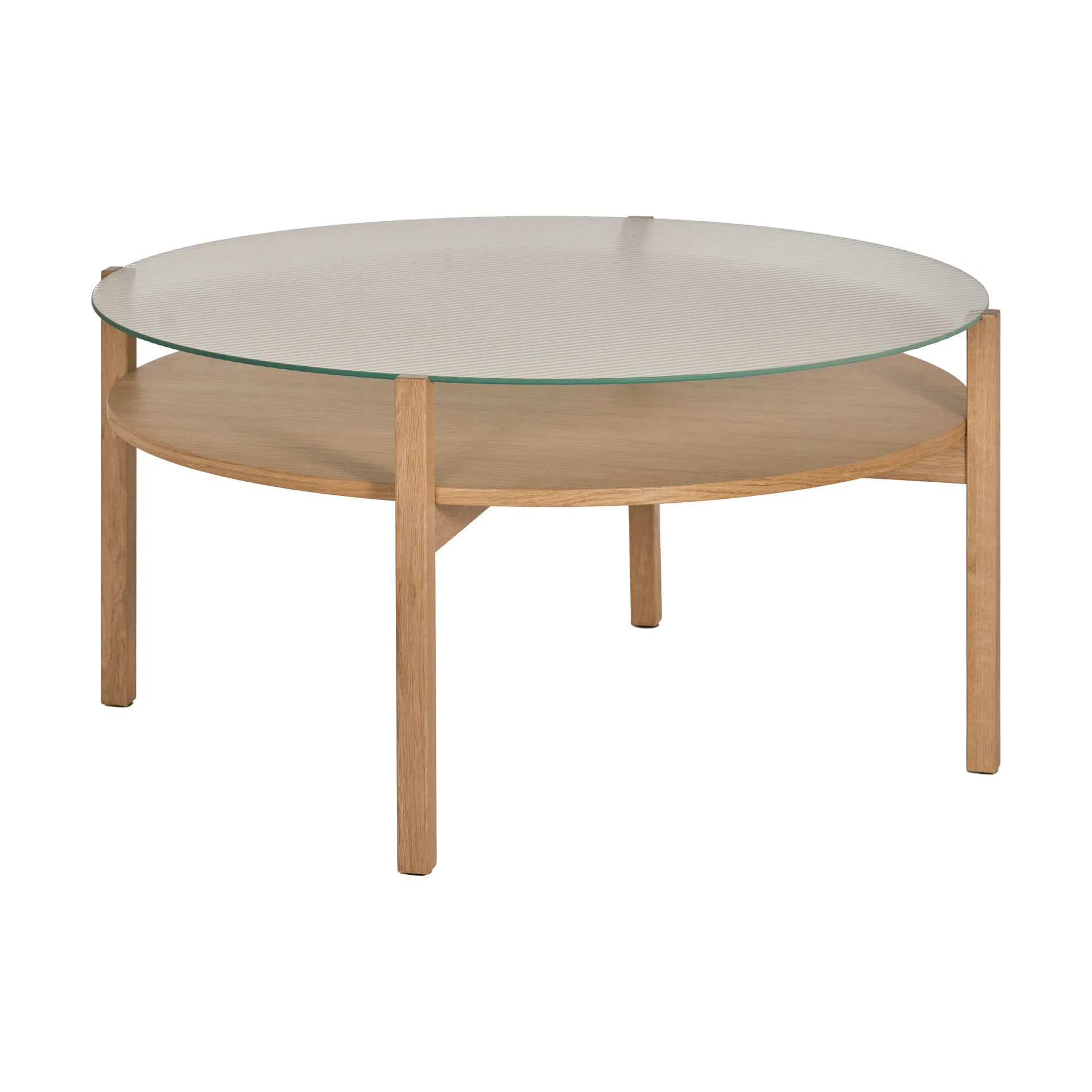 Lid sohvapöytä, Valkopigmentoitu tammi-lasi, Ø90 cm 1898