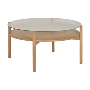 Lid sohvapöytä - Valkopigmentoitu tammi-lasi, Ø90 cm - 1898