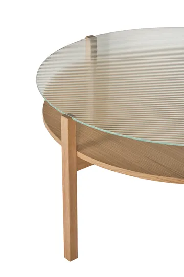 Lid sohvapöytä - Valkopigmentoitu tammi-lasi, Ø90 cm - 1898