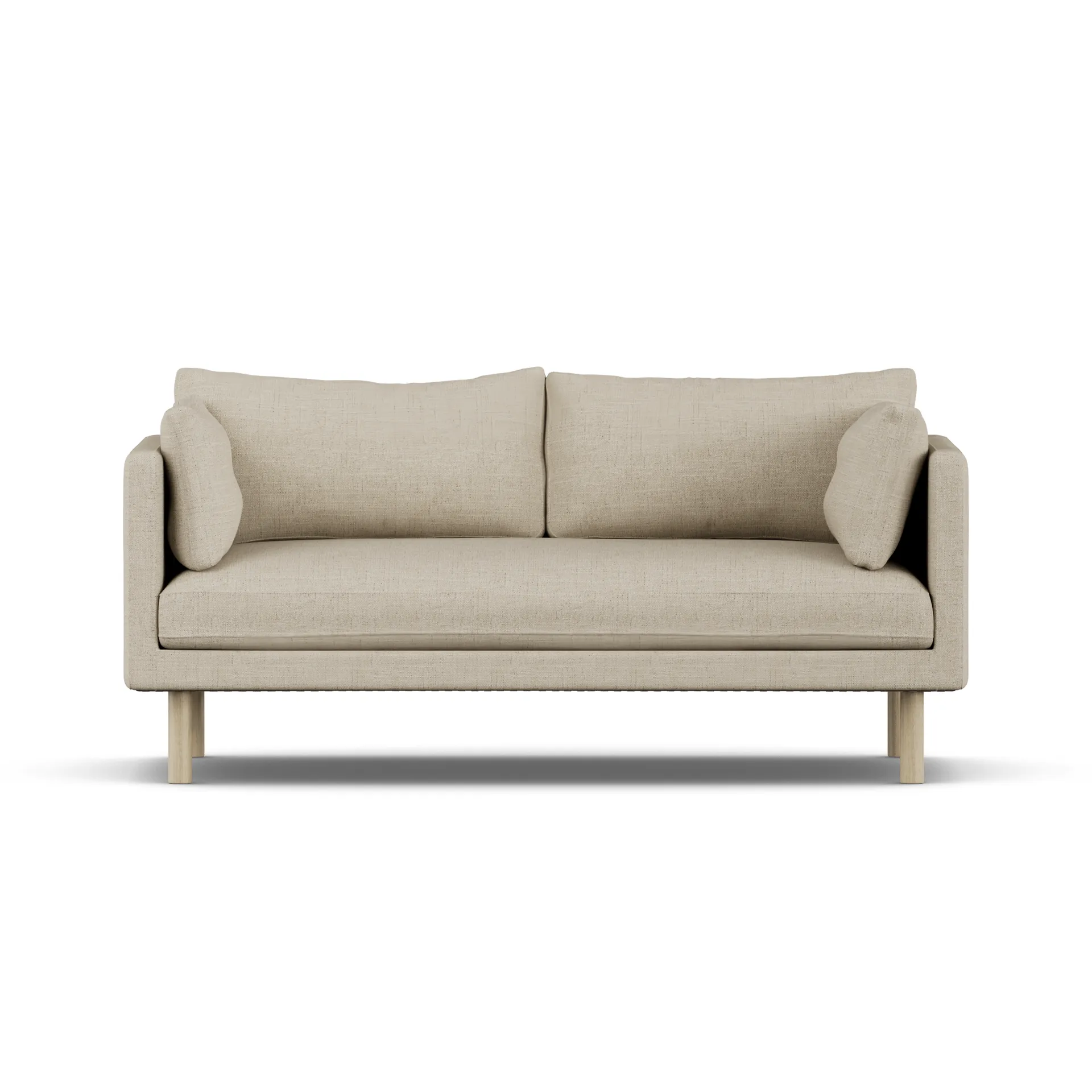 Linnevik sohva, Bern Beige 0341-valkoöljytty tammi, 2-istuttava, ilman helmahametta 1898