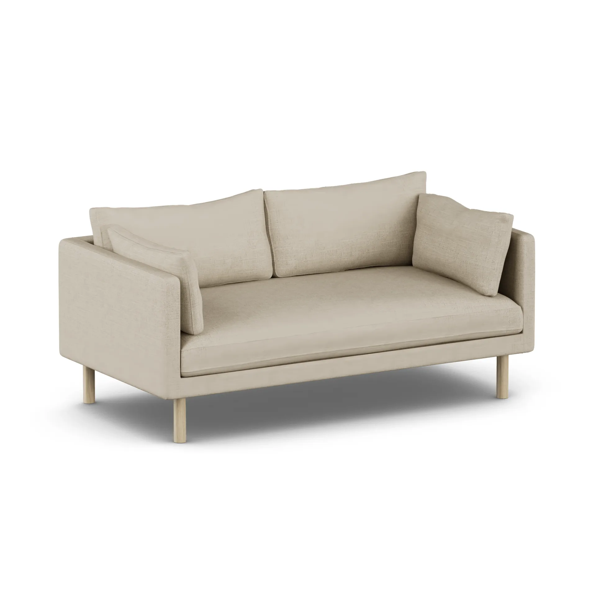 Linnevik sohva, Bern Beige 0341-valkoöljytty tammi, 2-istuttava, ilman helmahametta 1898