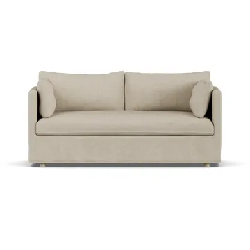 Linnevik sohva - Bern beige 0341-valkoöljytty tammi, 2-sits, helmahameella - 1898