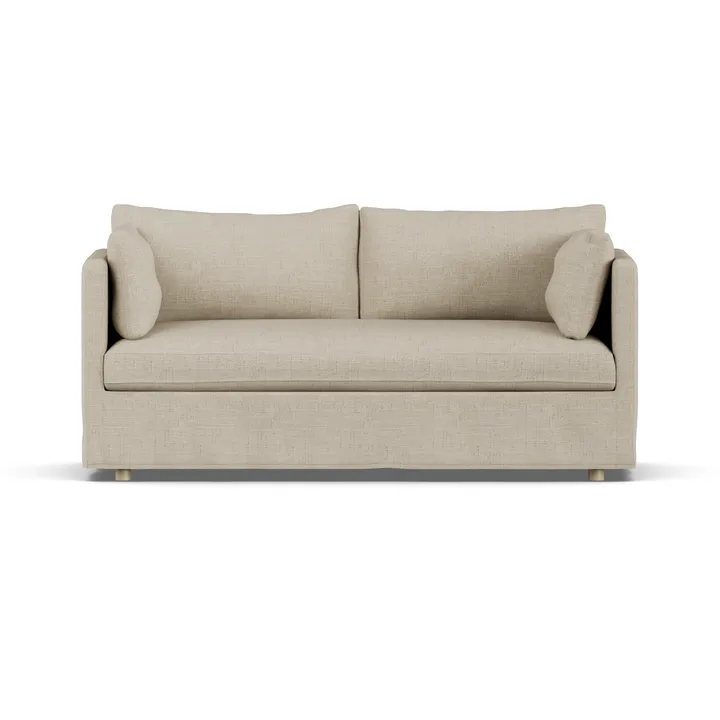 Linnevik sohva - Bern beige 0341-valkoöljytty tammi, 2-sits, helmahameella - 1898