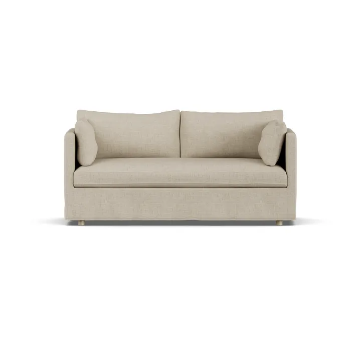 Linnevik sohva - Bern beige 0341-valkoöljytty tammi, 2-sits, helmahameella - 1898