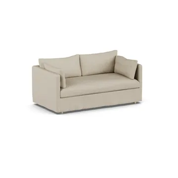 Linnevik sohva - Bern beige 0341-valkoöljytty tammi, 2-sits, helmahameella - 1898