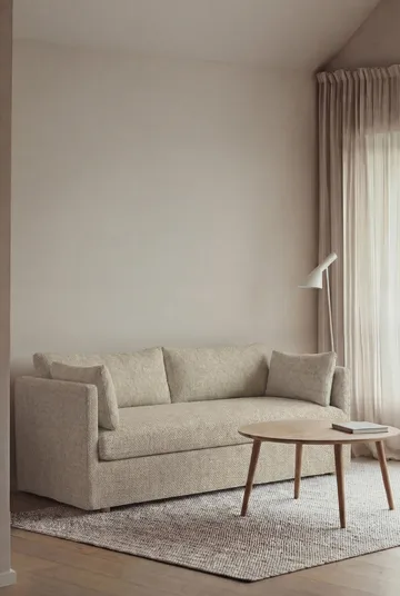 Linnevik sohva - Bern beige 0341-valkoöljytty tammi, 2-sits, helmahameella - 1898