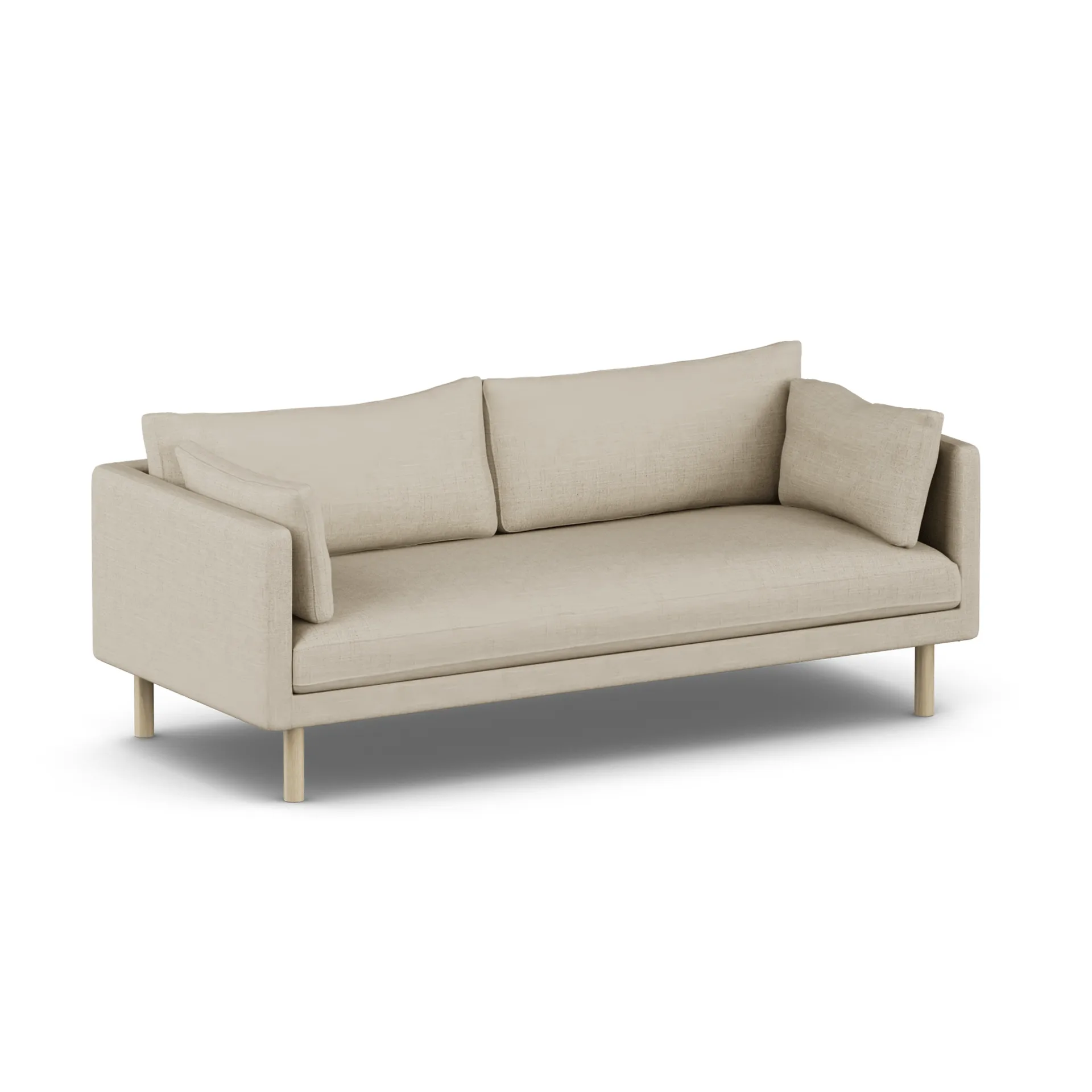 Linnevik sohva, Bern Beige 0341-valkoöljytty tammi, 3-istuttava, ilman helmahametta 1898