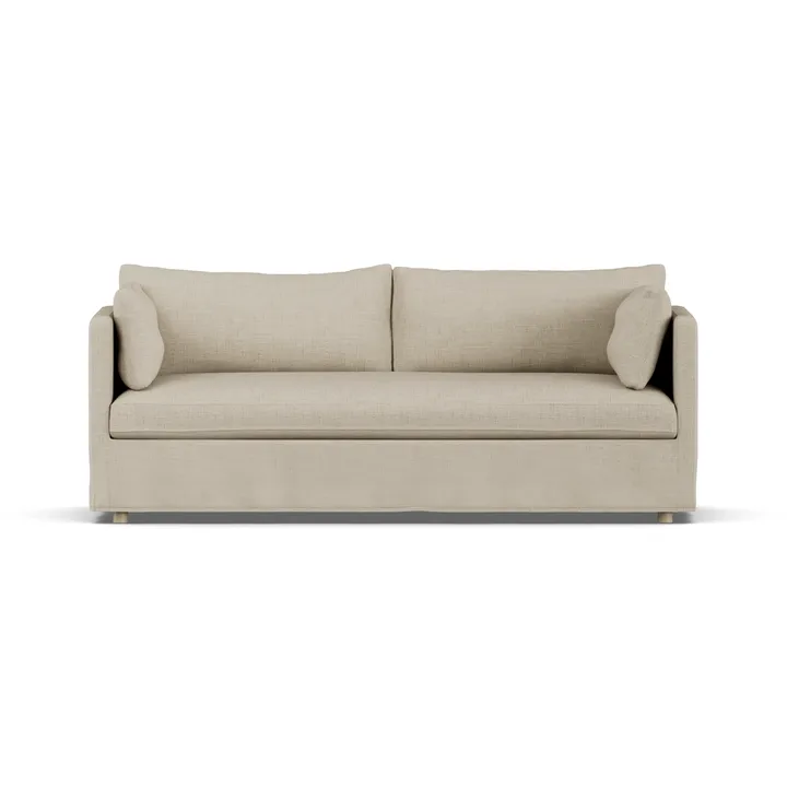 Linnevik sohva - Bern Beige 0341-valkoöljytty tammi, 3-sits, helmahameella - 1898