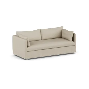 Linnevik sohva - Bern Beige 0341-valkoöljytty tammi, 3-sits, helmahameella - 1898