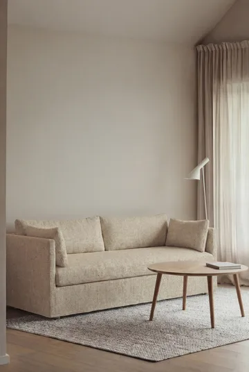 Linnevik sohva - Bern Beige 0341-valkoöljytty tammi, 3-sits, helmahameella - 1898