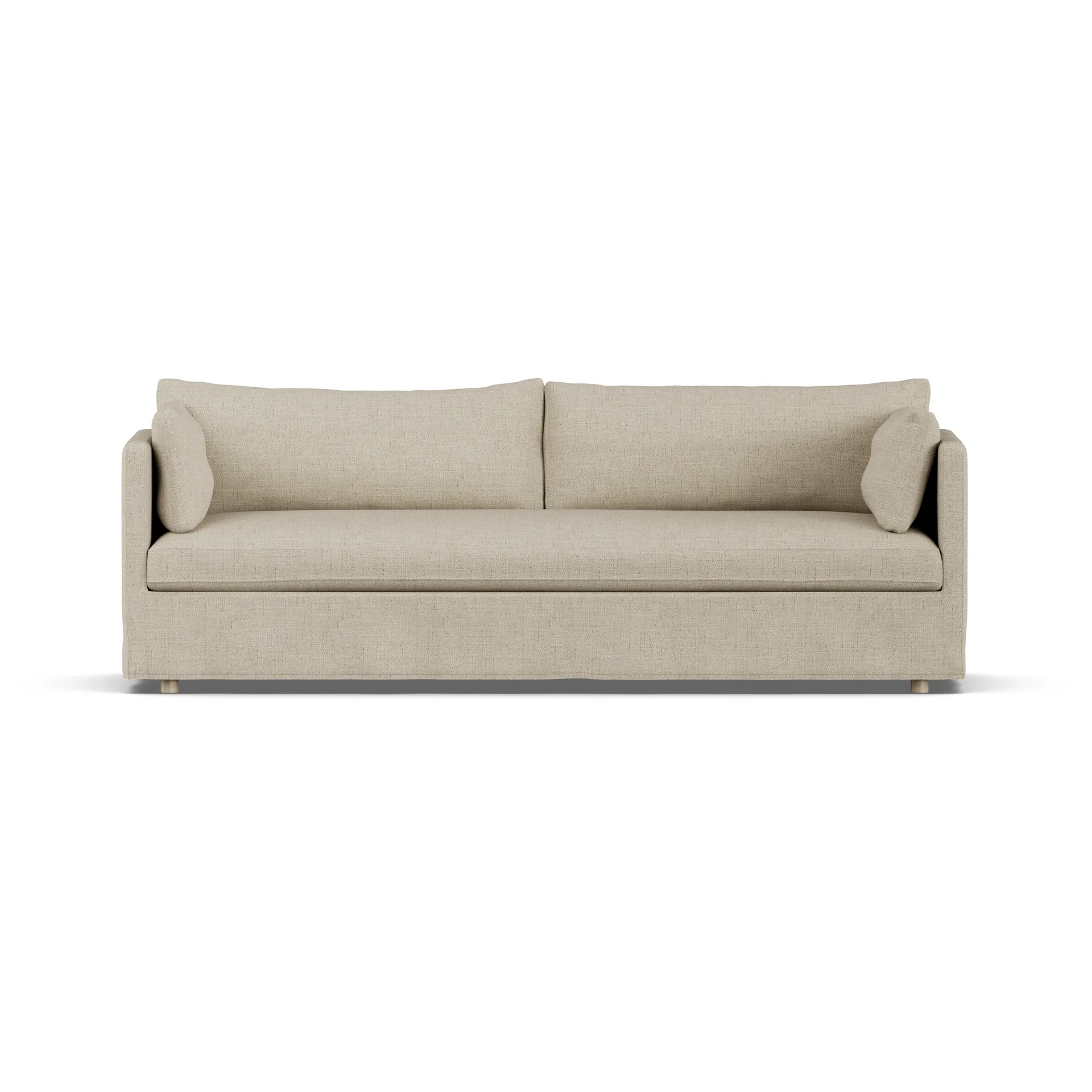 Linnevik sohva, Bern beige 0341-valkoöljytty tammi, 4-sits, helmahameella 1898
