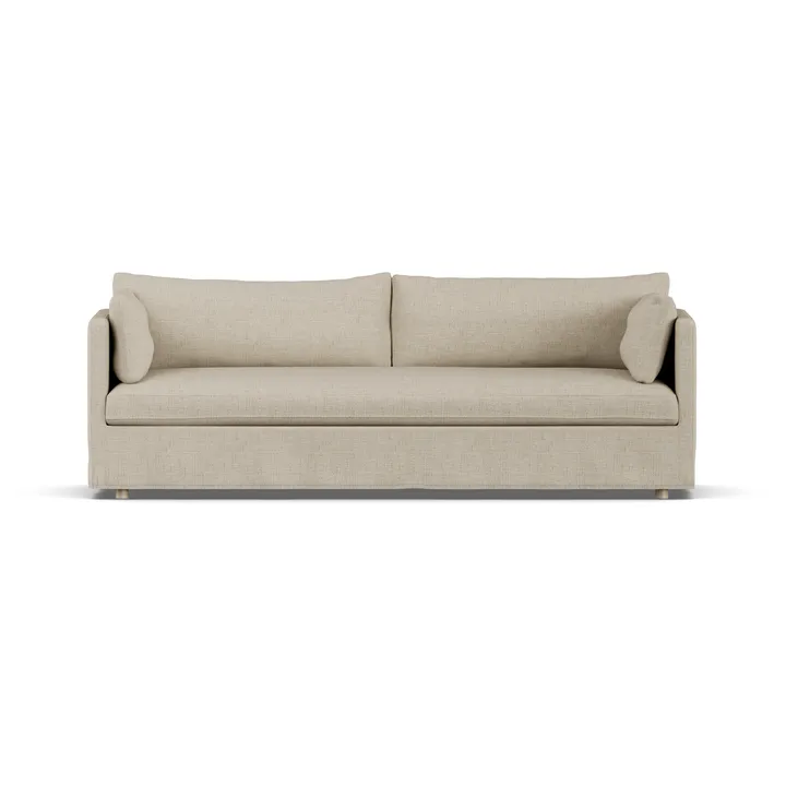 Linnevik sohva - Bern beige 0341-valkoöljytty tammi, 4-sits, helmahameella - 1898