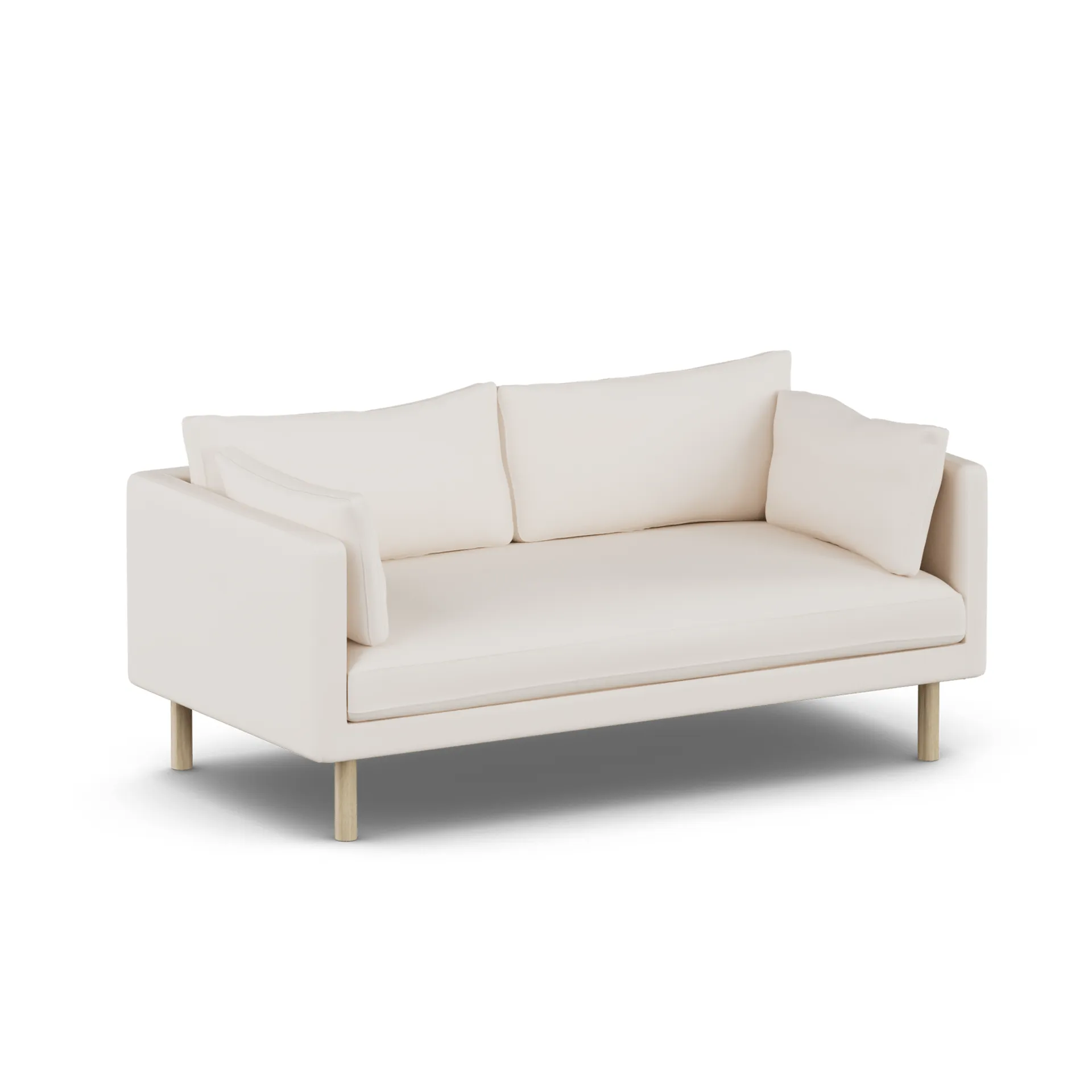 Linnevik sohva, Caleido Beige 9600-valkoöljytty tammi, 2-istuttava, ilman helmahametta 1898