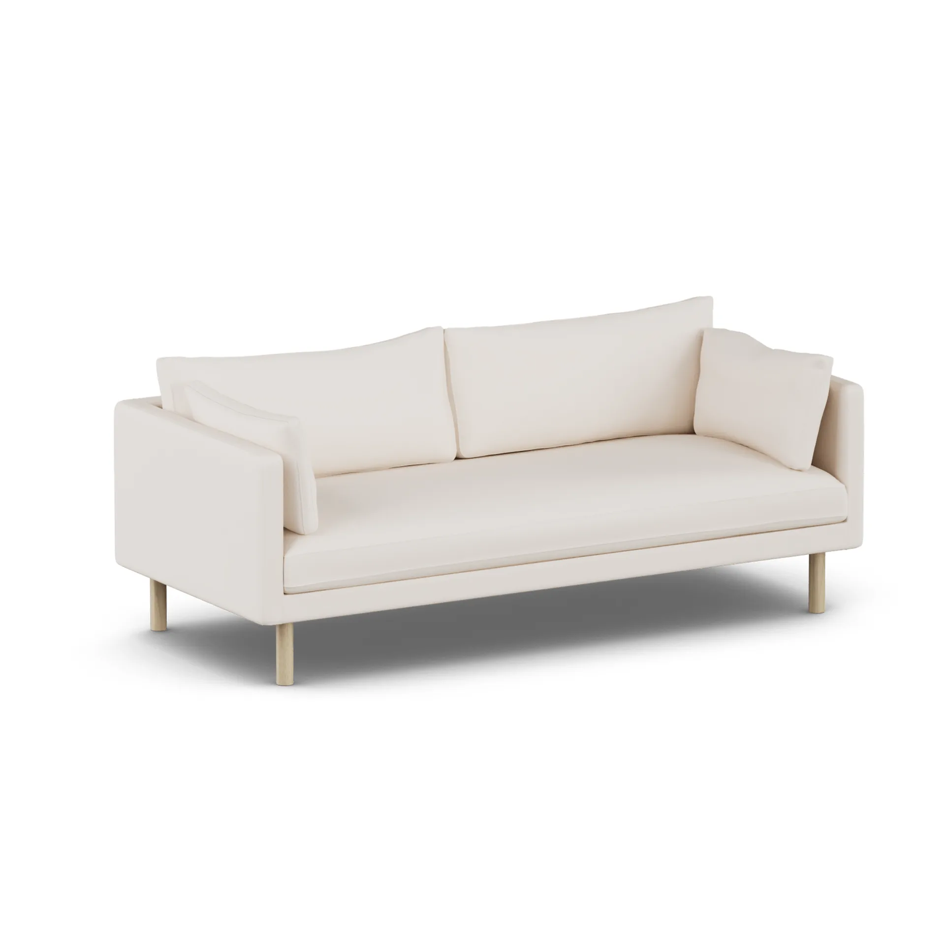 Linnevik sohva, Caleido Beige 9600-valkoöljytty tammi, 3-istuttava, ilman helmahametta 1898