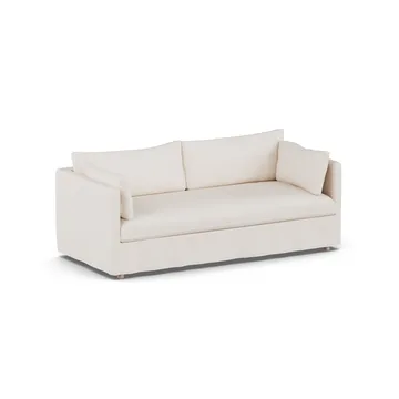 Linnevik sohva - Caleido beige 9600-valkoöljytty tammi, 3-sits, helmahameella - 1898