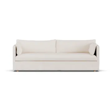 Linnevik sohva - Caleido beige 9600-valkoöljytty tammi, 4-sits, helmahameella - 1898