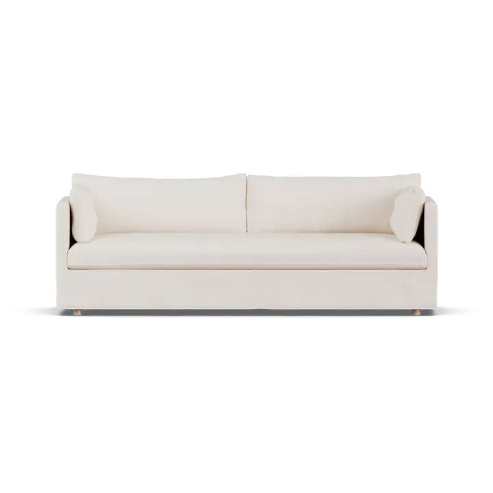 Linnevik sohva - Caleido beige 9600-valkoöljytty tammi, 4-sits, helmahameella - 1898