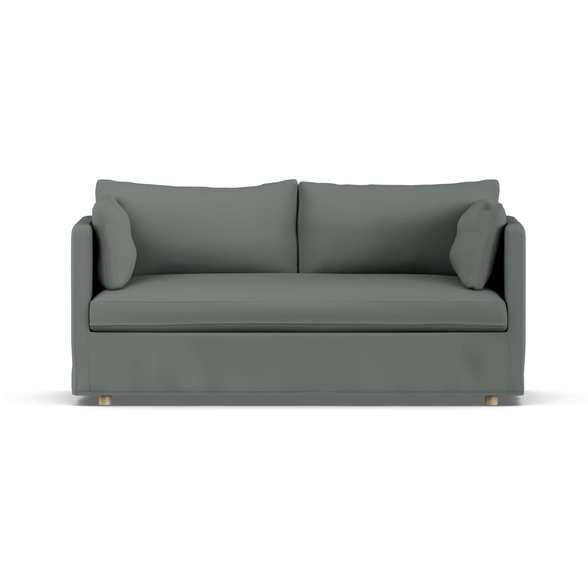 Linnevik sohva, Caleido Grey 1240-valkoöljytty tammi, 2-sits, helmahameella 1898