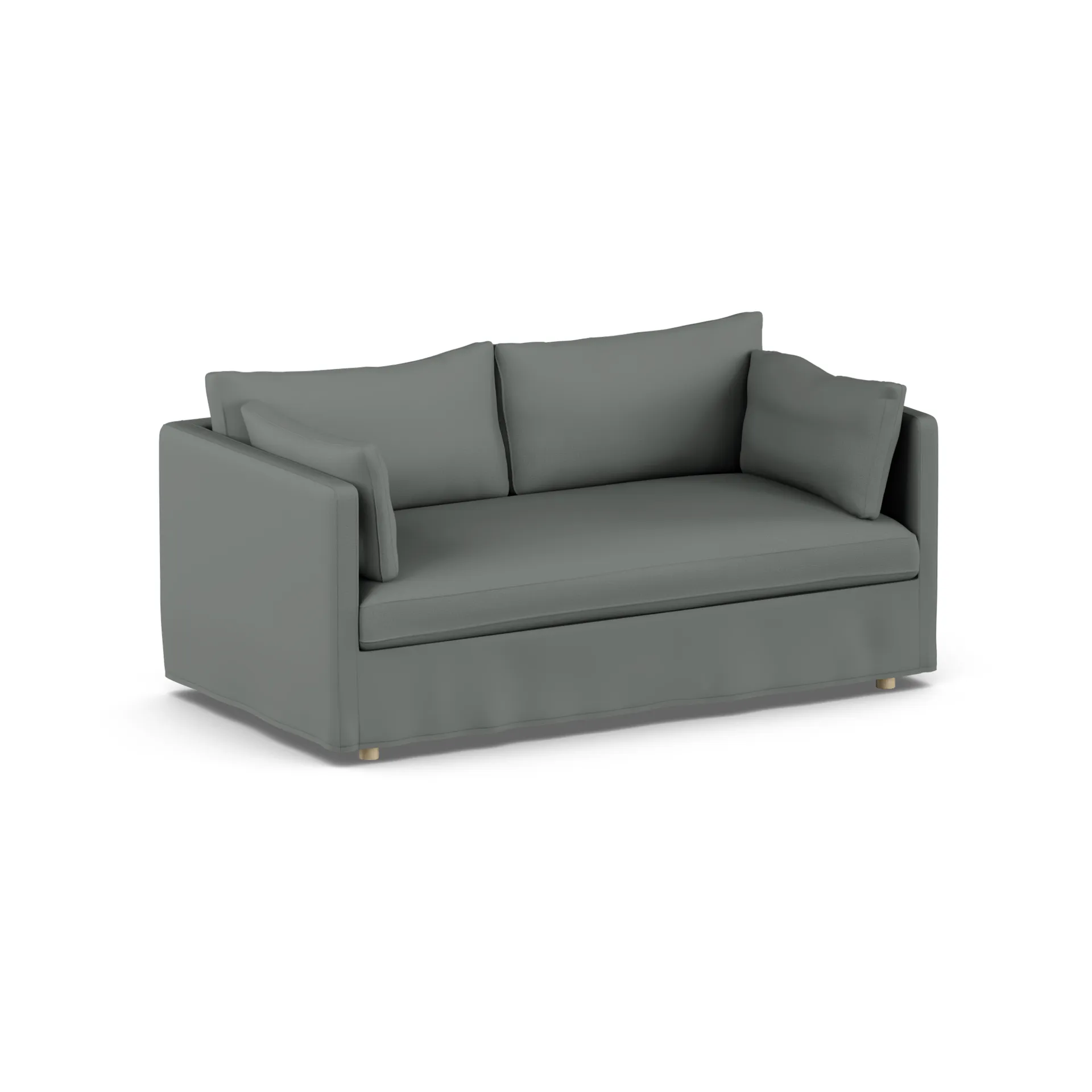 Linnevik sohva, Caleido Grey 1240-valkoöljytty tammi, 2-sits, helmahameella 1898