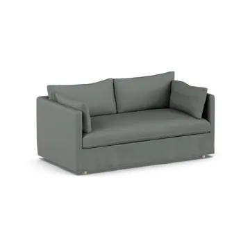 Linnevik sohva - Caleido Grey 1240-valkoöljytty tammi, 2-sits, helmahameella - 1898