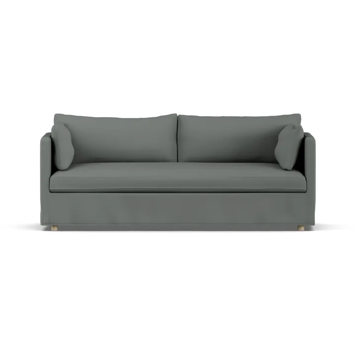 Linnevik sohva - Caleido Grey 1240-valkoöljytty tammi, 3-sits, helmahameella - 1898
