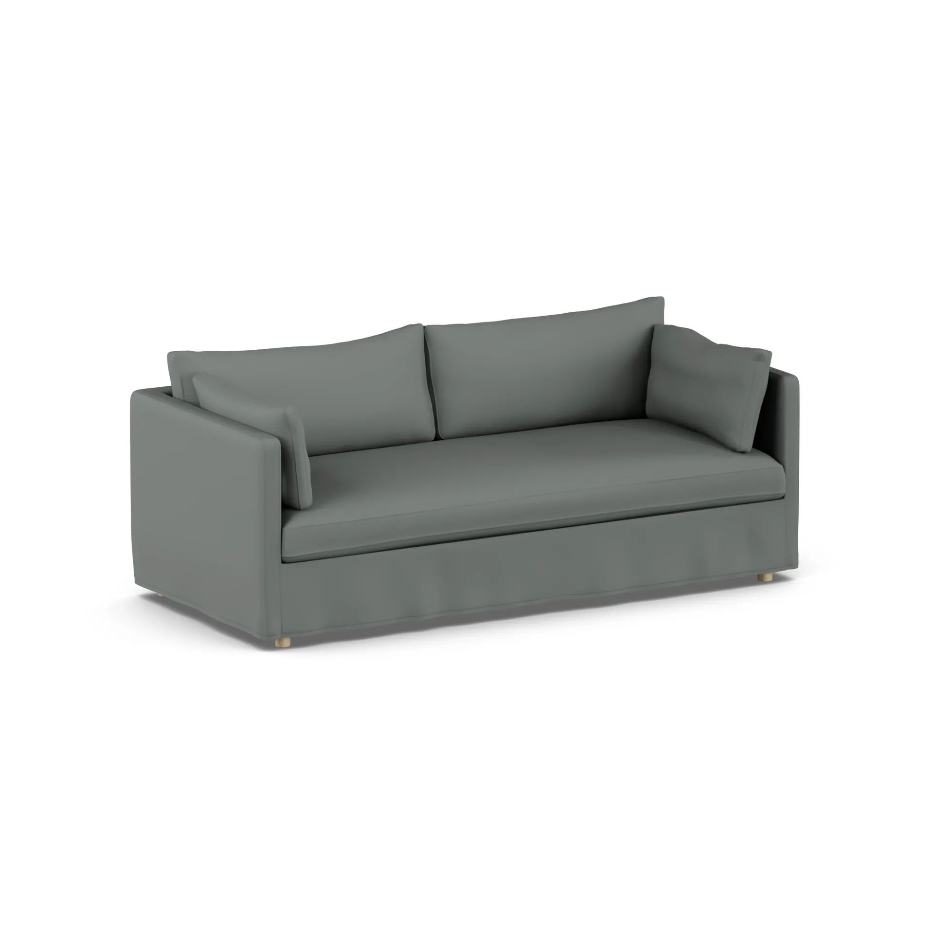 Linnevik sohva, Caleido Grey 1240-valkoöljytty tammi, 3-sits, helmahameella 1898