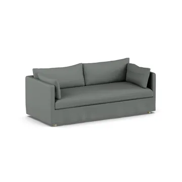 Linnevik sohva - Caleido Grey 1240-valkoöljytty tammi, 3-sits, helmahameella - 1898