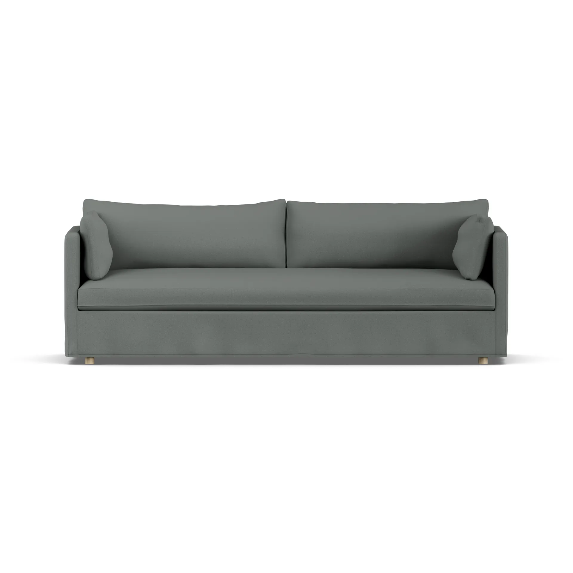 Linnevik sohva, Caleido grey 1240-valkoöljytty tammi, 4-sits, helmahameella 1898