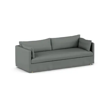 Linnevik sohva - Caleido grey 1240-valkoöljytty tammi, 4-sits, helmahameella - 1898