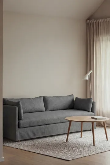 Linnevik sohva - Caleido grey 1240-valkoöljytty tammi, 4-sits, helmahameella - 1898