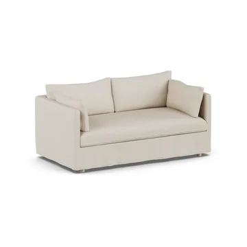 Linnevik sohva - Jump Beige 1956-valkoöljytty tammi, 2-sits, helmahameella - 1898