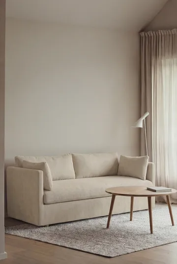 Linnevik sohva - Jump Beige 1956-valkoöljytty tammi, 2-sits, helmahameella - 1898