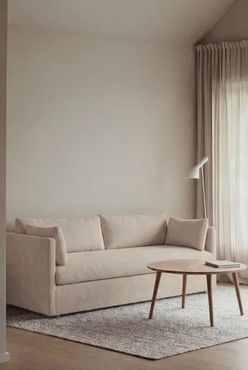 Linnevik sohva - Jump Beige 1956-valkoöljytty tammi, 3-sits, helmahameella - 1898