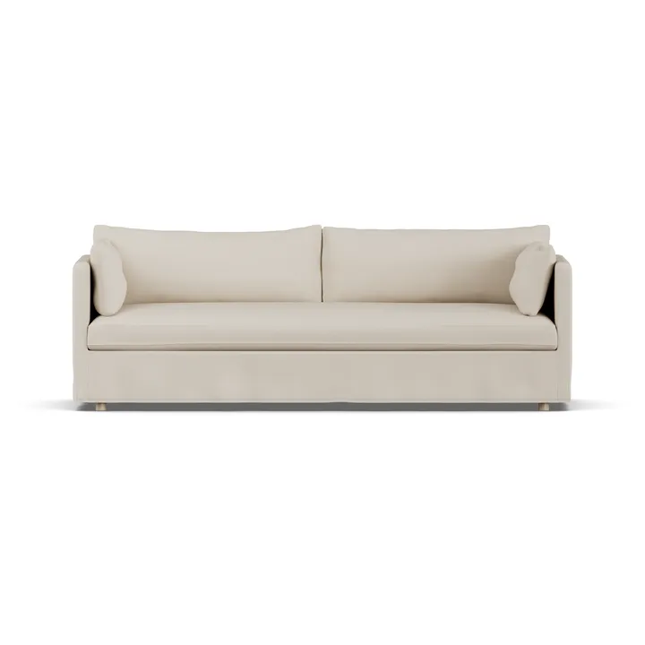Linnevik sohva - Jump Beige 1956-valkoöljytty tammi, 4-sits, helmahameella - 1898