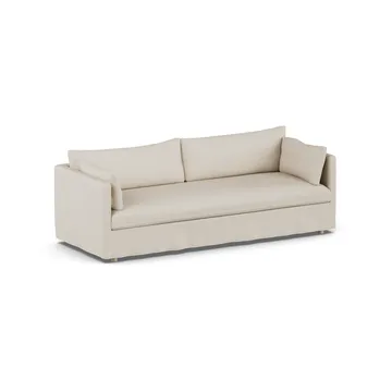 Linnevik sohva - Jump Beige 1956-valkoöljytty tammi, 4-sits, helmahameella - 1898